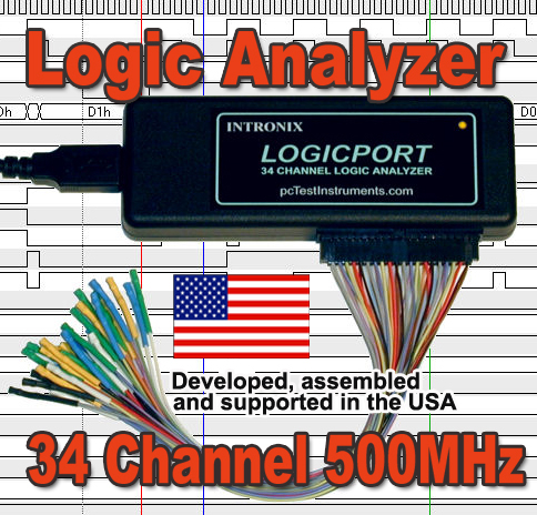 34チャンネル 500MHz ロジック・アナライザ